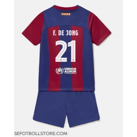 Barcelona Frenkie de Jong #21 Replika babykläder Hemmaställ Barn 2023-24 Kortärmad (+ korta byxor)